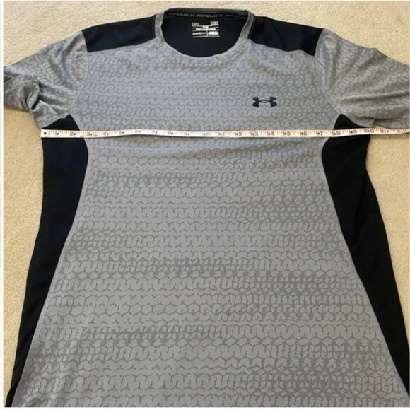 Under Armour Training Raid Jacquard Heatgear Shirt Gray Black Men's Size Medium - Picture 7 of 9